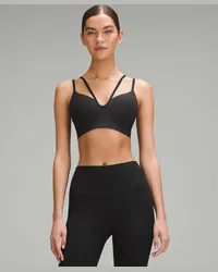 LULULEMON Like a Cloud Gerippter Longline-BH mit Trägern leichter Halt B/C-Cups Black