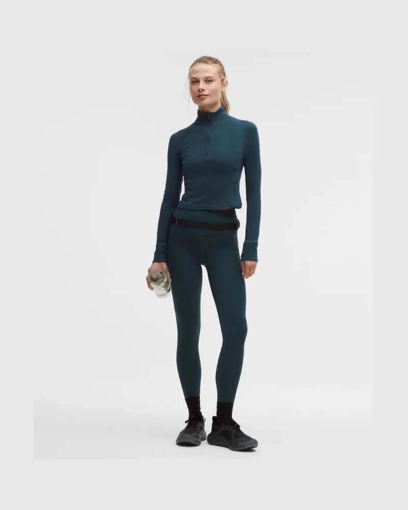 LULULEMON Fast and Free Leggings mit hohem Bund 5 Taschen für Frauen – 71 cm – Größe in Indochine Blue Indochine