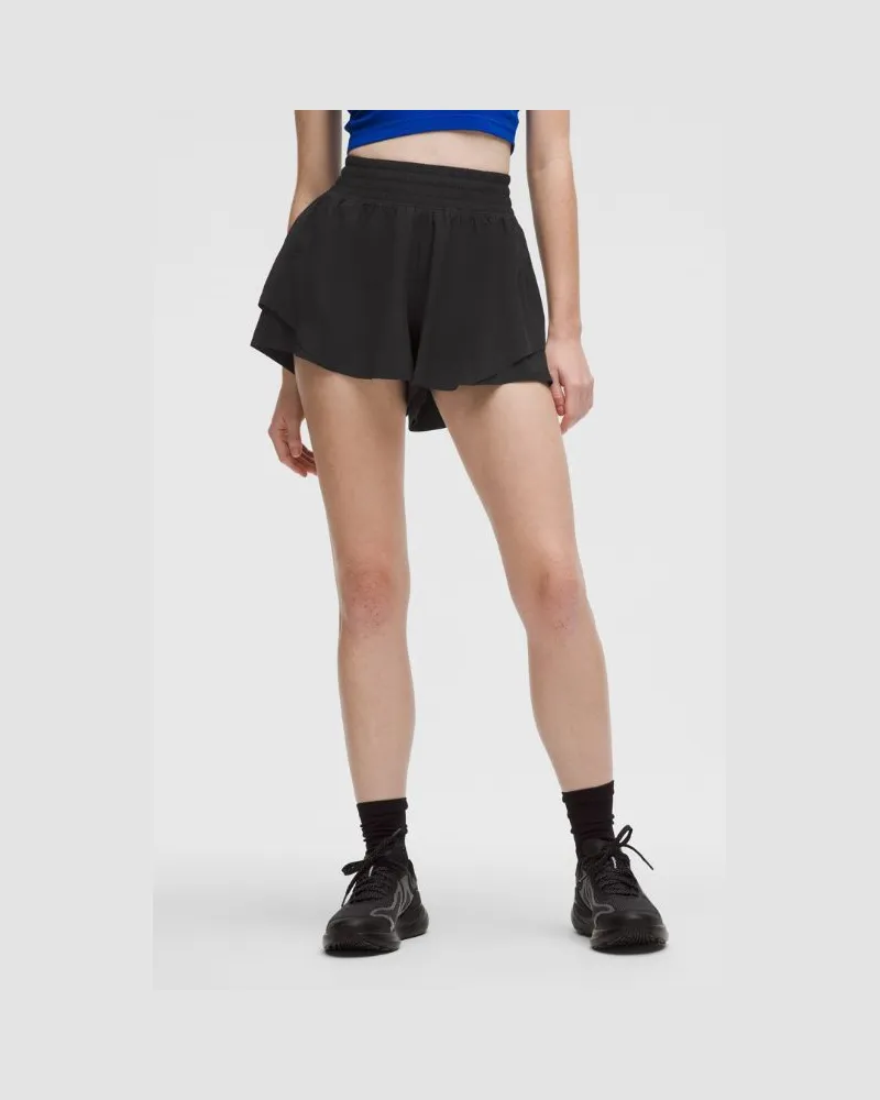 LULULEMON Shake It Out Lauf-Shorts mit hohem Bund für Frauen – 6 cm – Größe in Schwarz Schwarz
