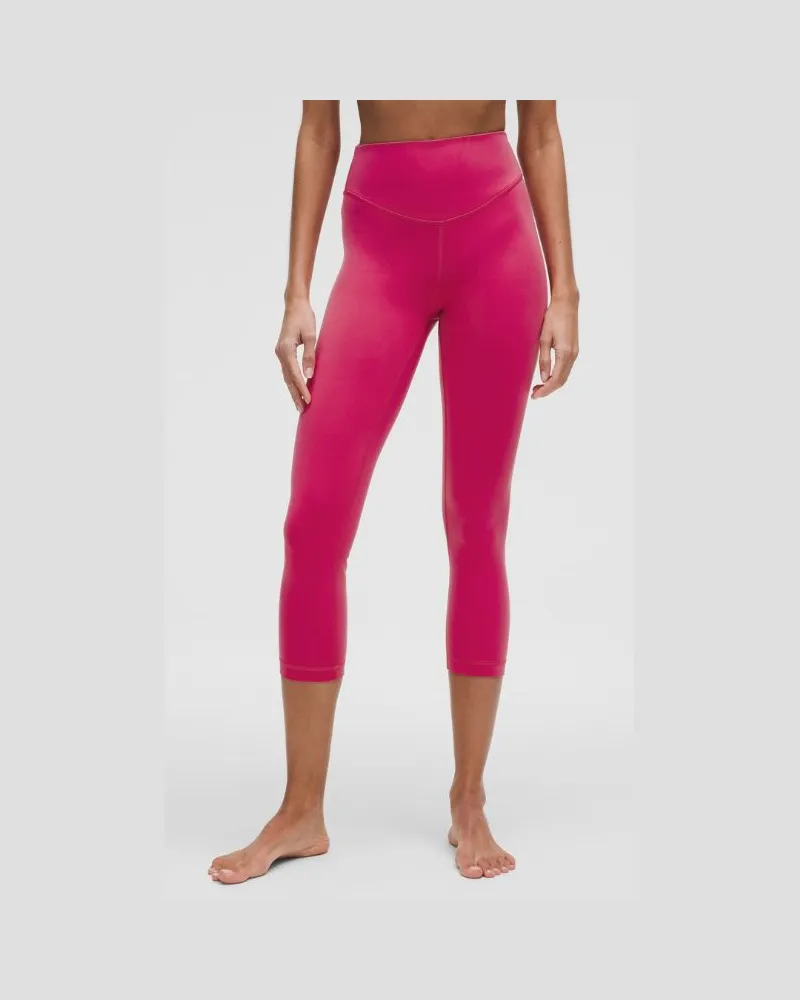 LULULEMON Wunder Under Crop Leggings mit hohem Bund aus für Frauen – 58 cm – Größe in Raspberry Coulis Raspberry