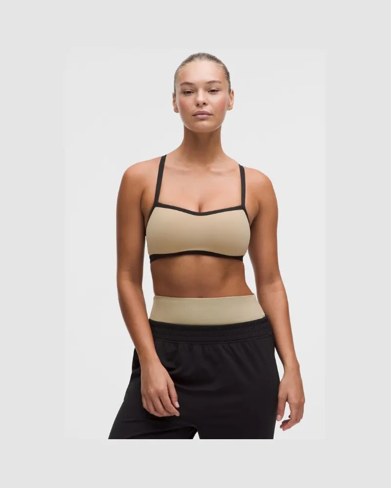 LULULEMON Like a Cloud-BH für D/DD-Cups Kontrastbesatz für Frauen – Größe in Rumble Crumble/Schwarz Rumble
