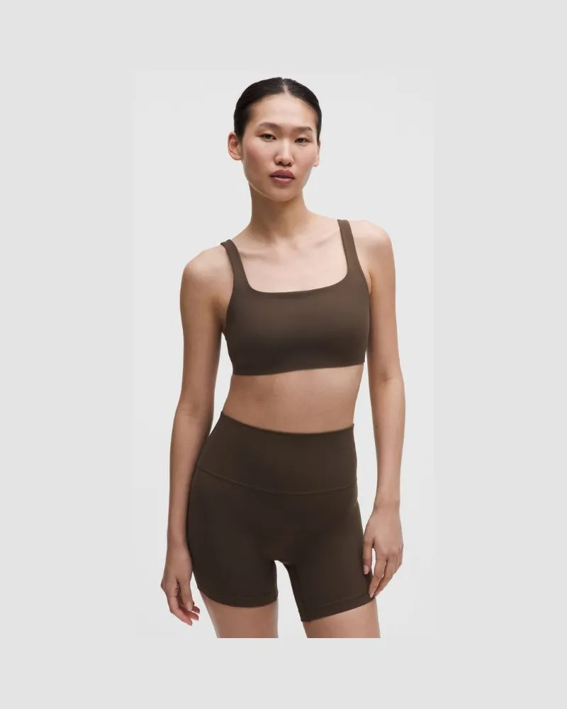 LULULEMON FlexyFlex Squareneck Yoga Bra Light Support, A-C Cups für Frauen – Größe in Walnut Crunch Walnut