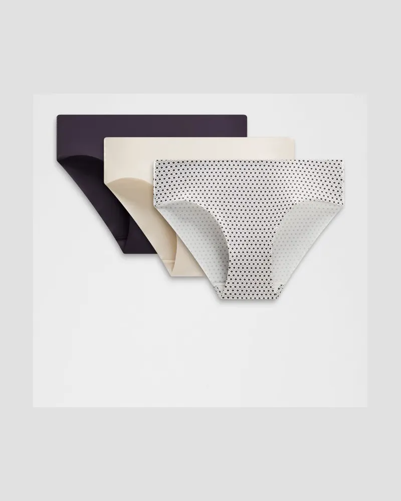 LULULEMON InvisiWear Bikini-Unterwäsche mit mittelhohem Bund 3er-Pack für Frauen – Größe Atmospheric