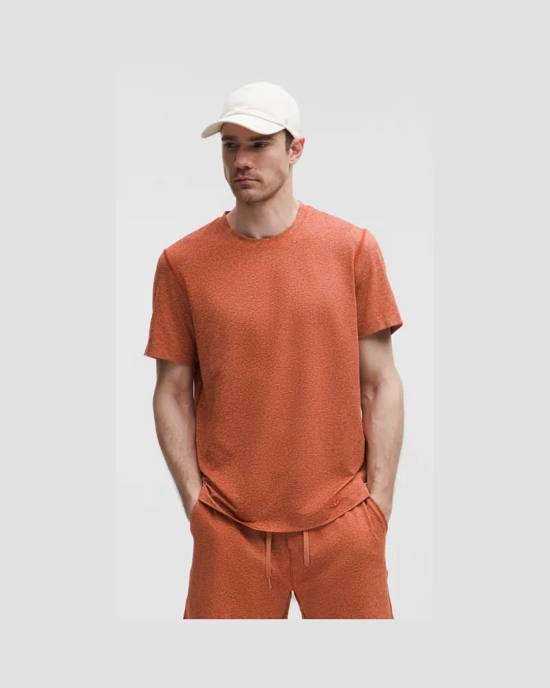 LULULEMON Soft Jersey Kurzarmshirt für Männer – Orange – Größe Heathered