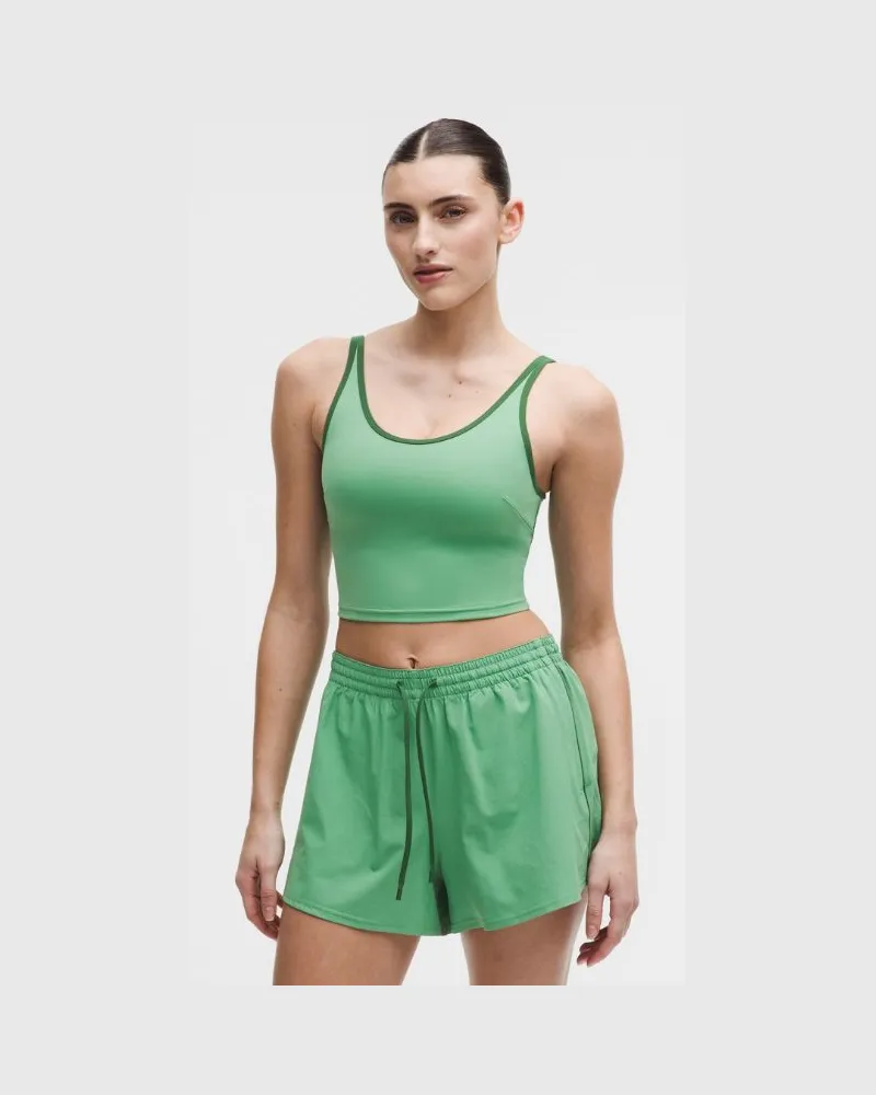 LULULEMON Tennis-Tanktop mit U-Ausschnitt und Cut-out Mittlerer Halt für B/C-Cups für Frauen – Größe in Canteen Green/Ivy Grove Canteen