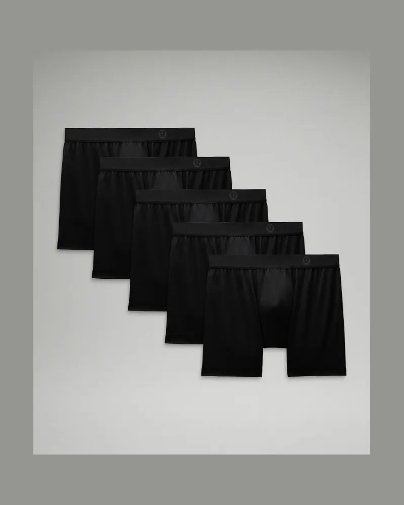 LULULEMON Always In Motion Boxershorts 5er-Pack für Männer – 13 cm – Größe in Black Black