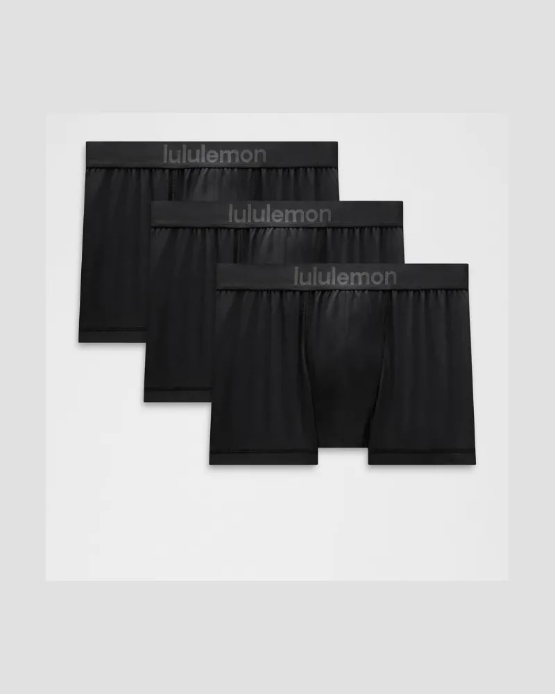 LULULEMON Always In Motion Boxershorts 3er-Pack für Männer – 8 cm – Größe in Black Black