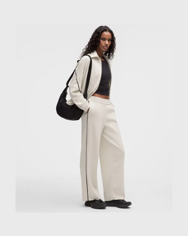 LULULEMON Weicher Strick-Jogger mit mittelhohem Bund für Frauen – Größe in Light Ivory/Schwarz Light