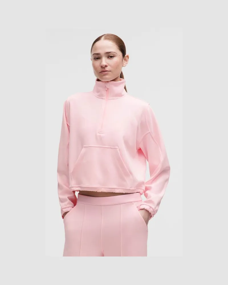 LULULEMON Gebürstetes Top aus Softstreme mit halblangem Reißverschluss für Frauen – Größe in Pink Pearl Pink