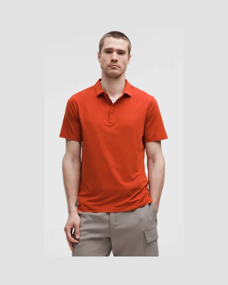 LULULEMON Evolution Kurzarm-Poloshirt für Männer – Orange – Größe Autumn