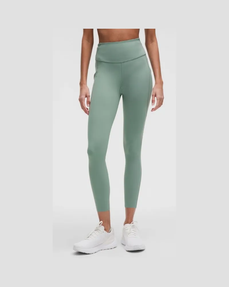 LULULEMON Fast and Free Leggings mit hohem Bund 5 Taschen für Frauen – 64 cm – Größe in Crater Blue Crater