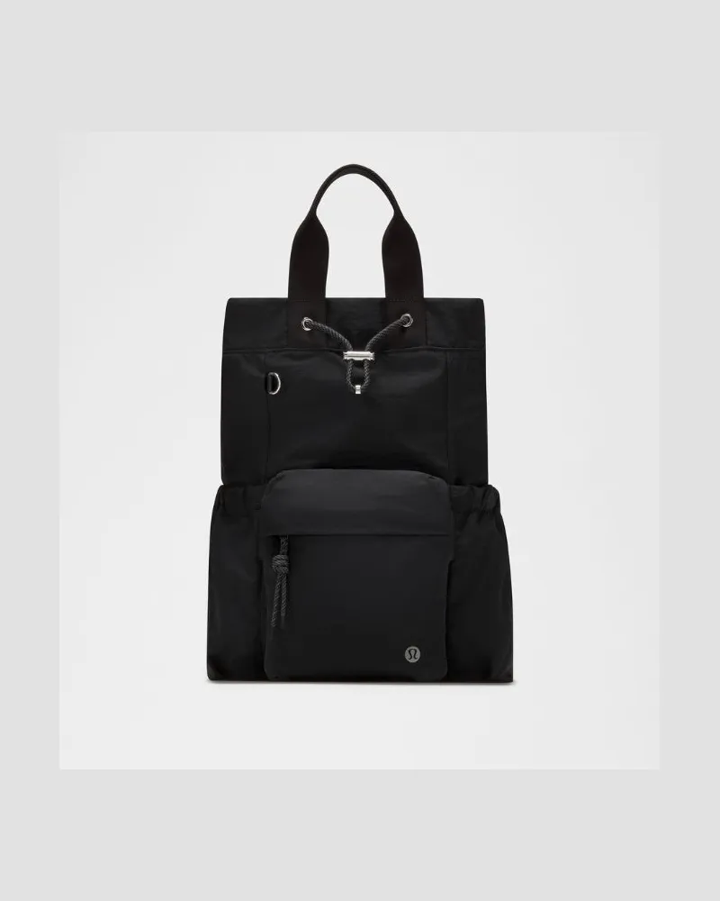LULULEMON 2-in-1-Bucket Bag mit Kordelzug in Schwarz/Silver Schwarz