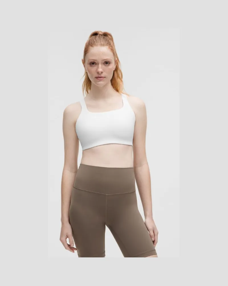 LULULEMON Fitness-BH aus Ultralu mit quadratischem Ausschnitt Mittlerer Halt D/DD-Cups für Frauen – Größe in White White