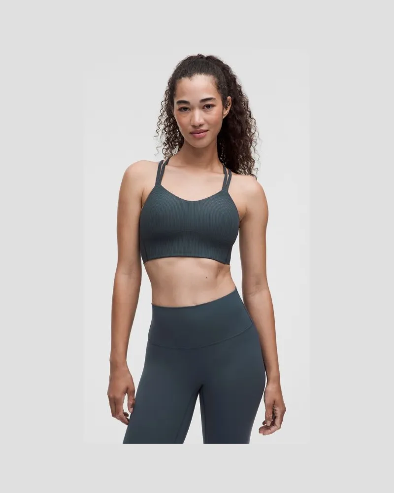 LULULEMON Like a Cloud Gerippter Longline-BH leichter Halt B/C Cups für Frauen – Größe in Smoky Velvet Smoky