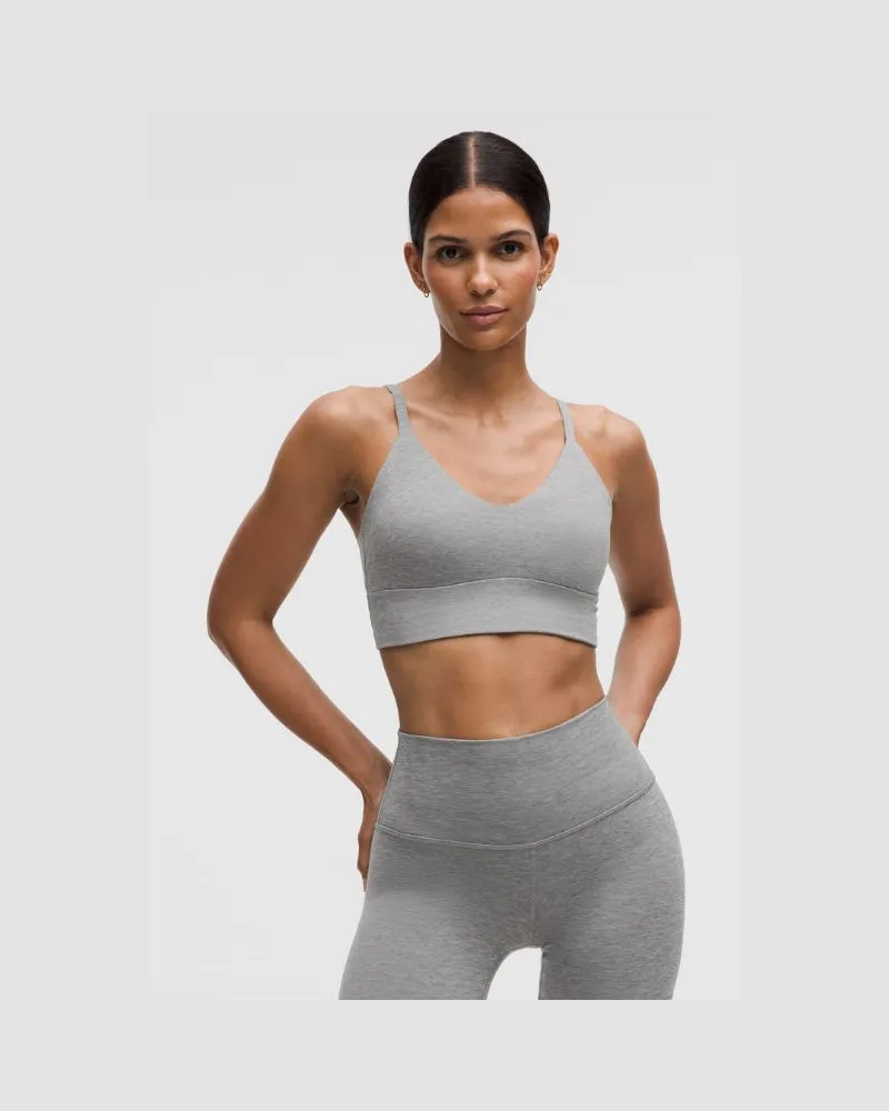 LULULEMON Focuser BH mit U-Ausschnitt Leichter Halt für C/D-Cups für Frauen – Größe in Heathered Core Medium Grey Heathered