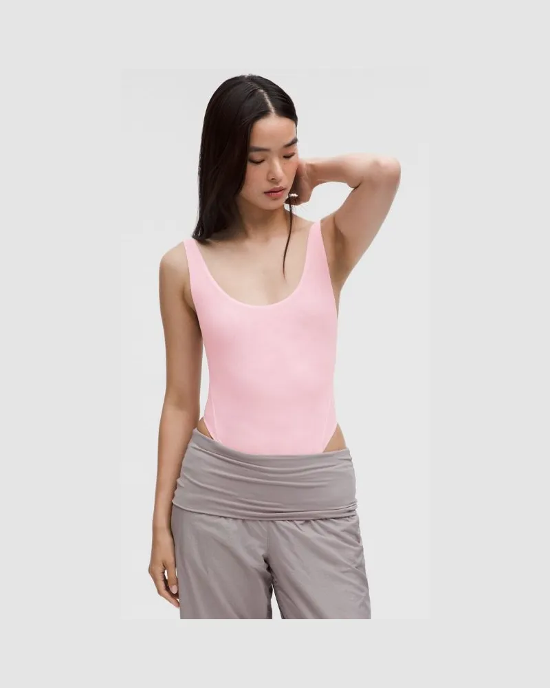 LULULEMON Wundermost Ultra-Soft Nulu Ärmelloser String-Body mit tiefem Rückenausschnitt für Frauen – Größe in Pink Organza Pink