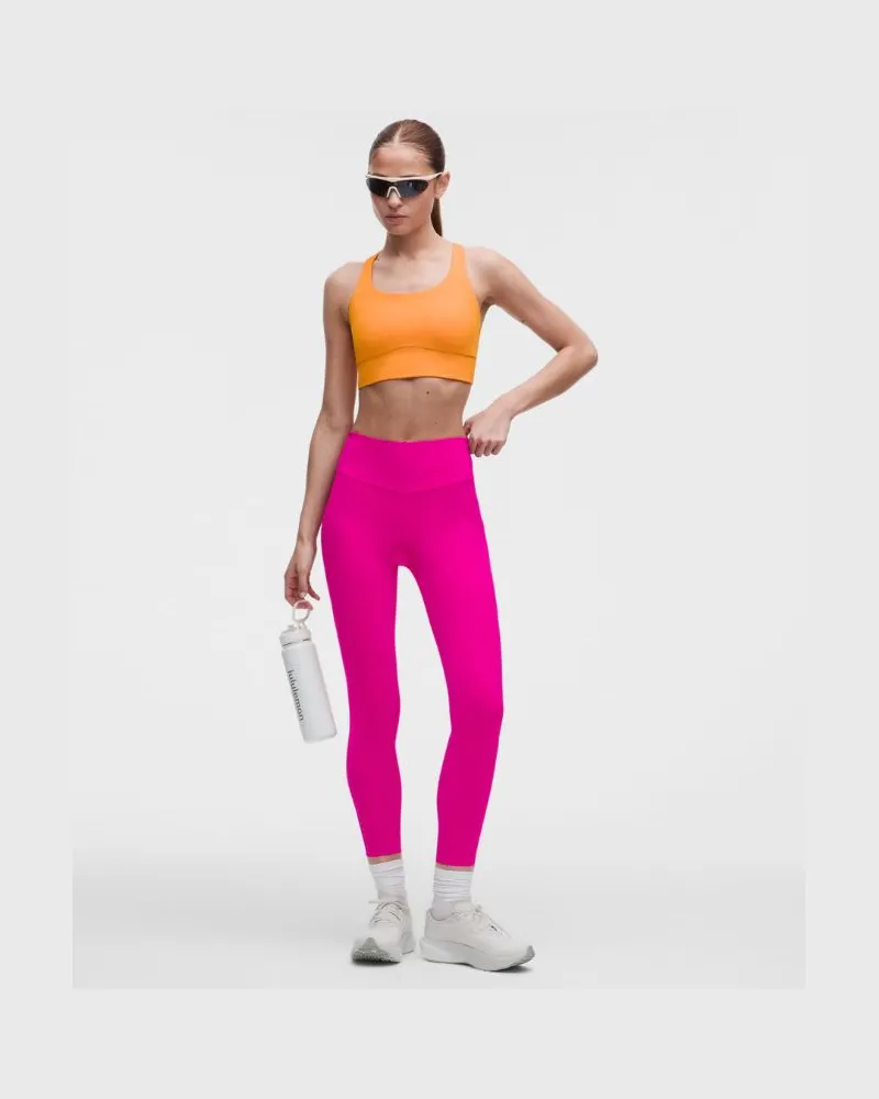 LULULEMON Fast and Free Leggings mit hohem Bund 5 Taschen für Frauen – 64 cm – Größe in Pink Flare Pink
