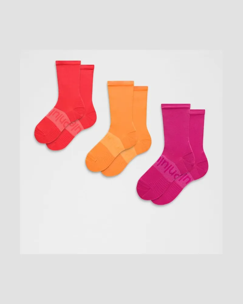 LULULEMON Power Stride Crew-Socken im 3er-Pack – Orange – Größe Pink