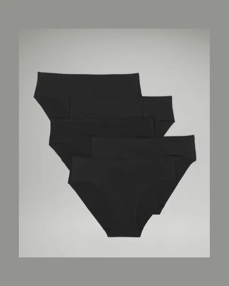 LULULEMON InvisiWear Bikini-Unterwäsche mit mittelhohem Bund 5er-Pack für Frauen – Größe in Black Black