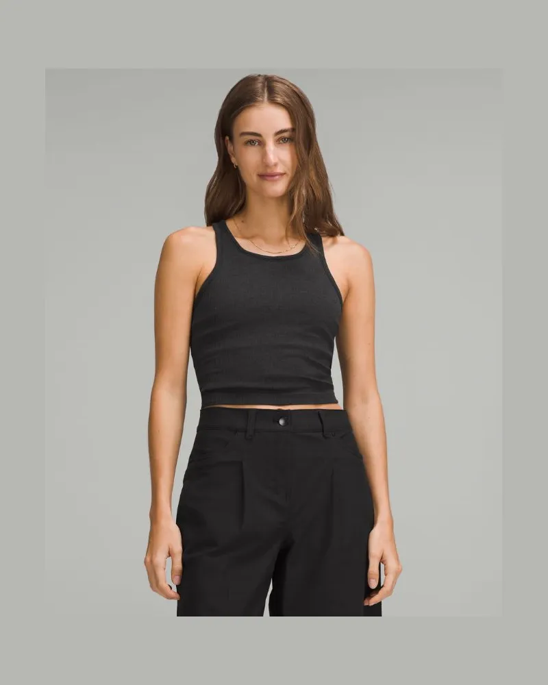 LULULEMON Ebb to Street Crop-Tanktop mit Racerback Leichter Halt für B/C-Cups für Frauen – Größe in Black Black