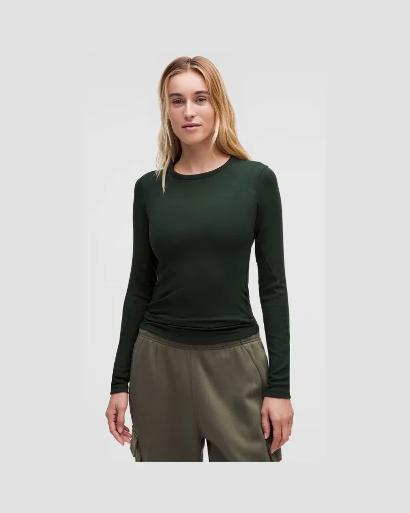 LULULEMON Hold Tight Langarmshirt für Frauen – Größe in Rainforest Green Rainforest