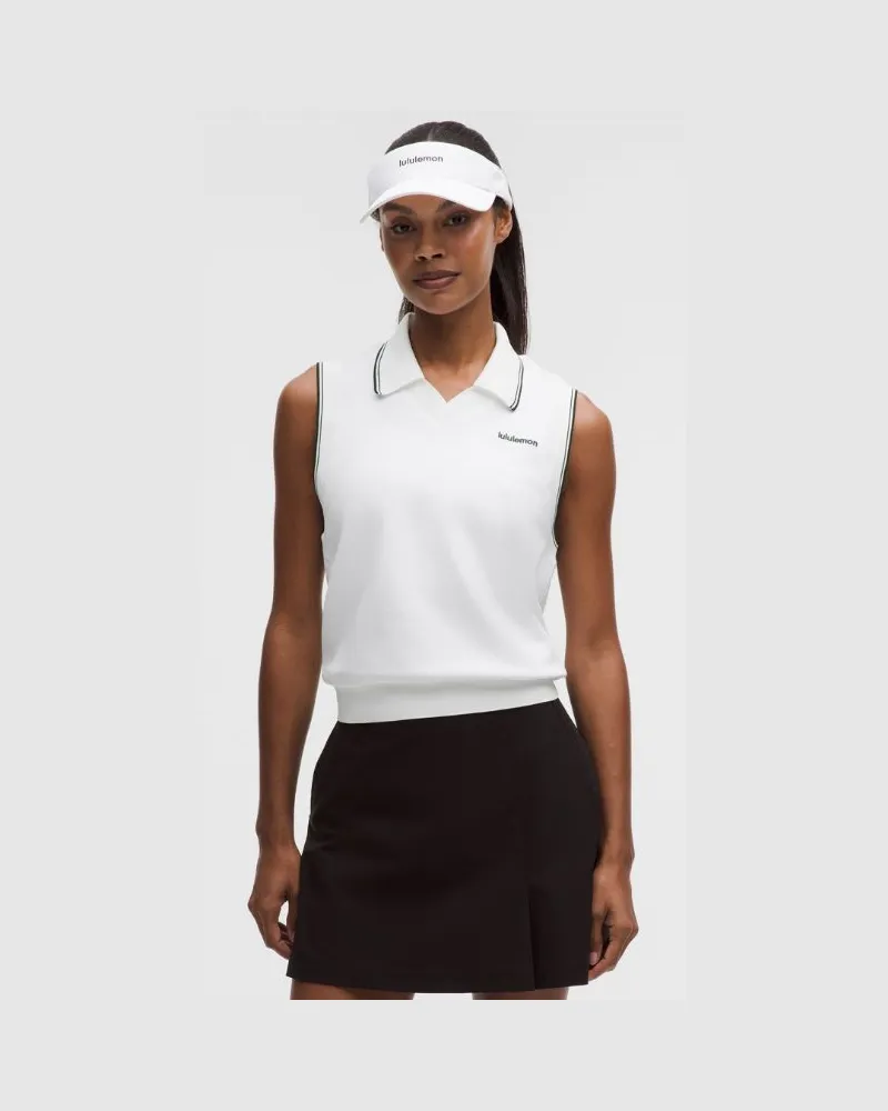 LULULEMON Cotton-Blend Golf Vest für Frauen – Größe in White/Rainforest Green White