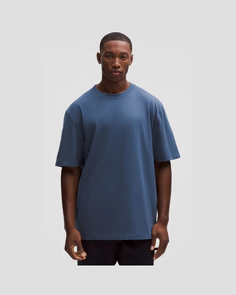 LULULEMON T-Shirt aus schwerem Baumwoll-Jersey für Männer – Größe in Blue Twill Blue
