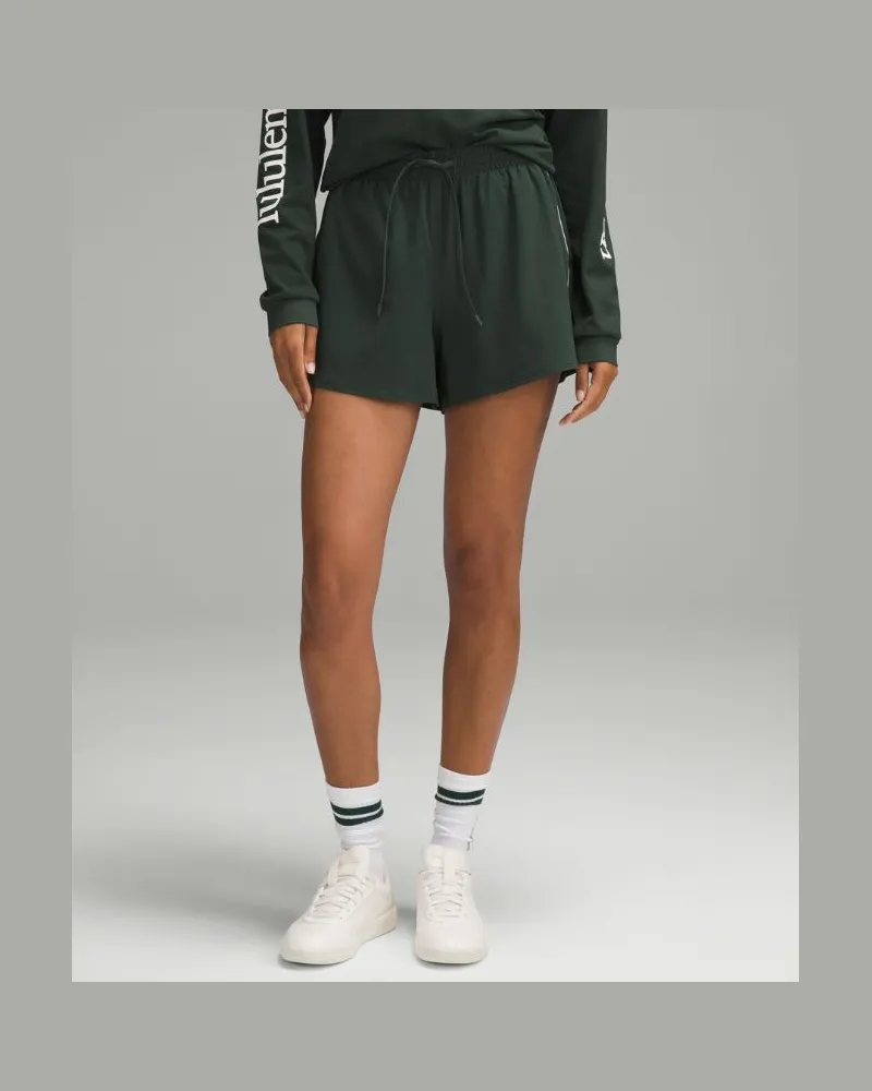 LULULEMON Leichte Shorts mit hohem Bund im Relaxed Fit Langer Liner für Frauen – 8 cm – Größe in Legacy Green/White Legacy