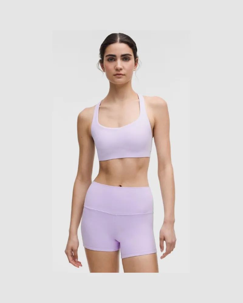 LULULEMON FlexyFlex Yoga-BH mit überkreuzten Trägern Leichter Halt für A-C Cups für Frauen – Größe in Lavender Frost Lavender