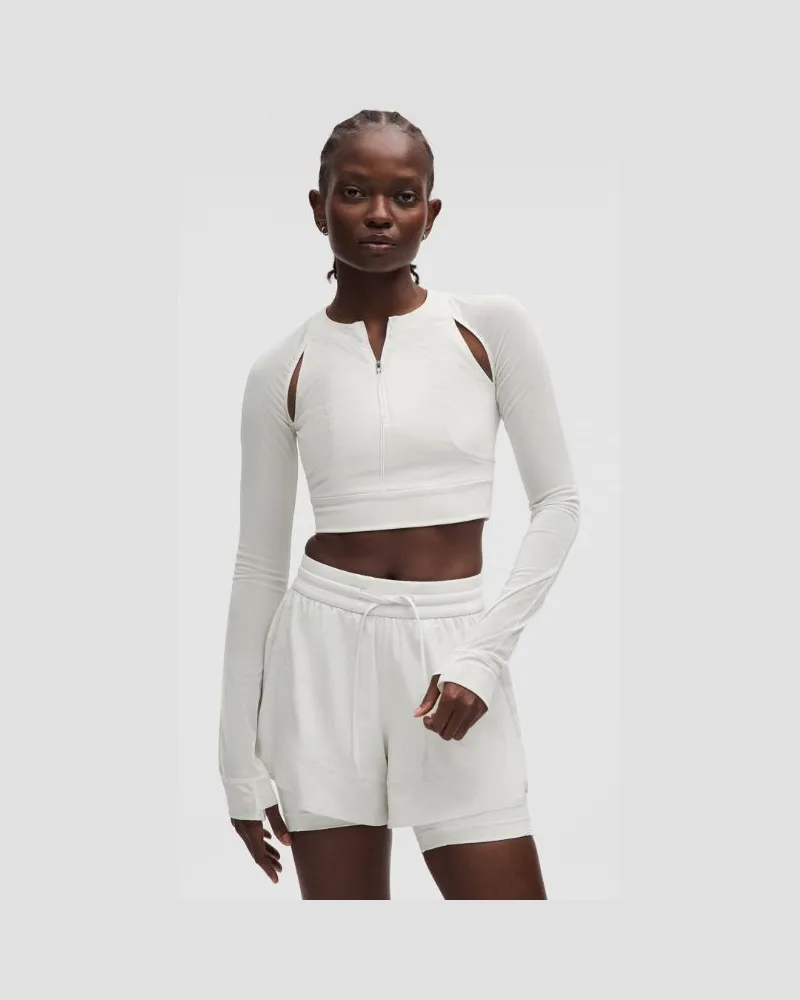 LULULEMON Crop-Langarmshirt aus SLNSH Kollektion für Frauen – Größe in Light Vapor Light