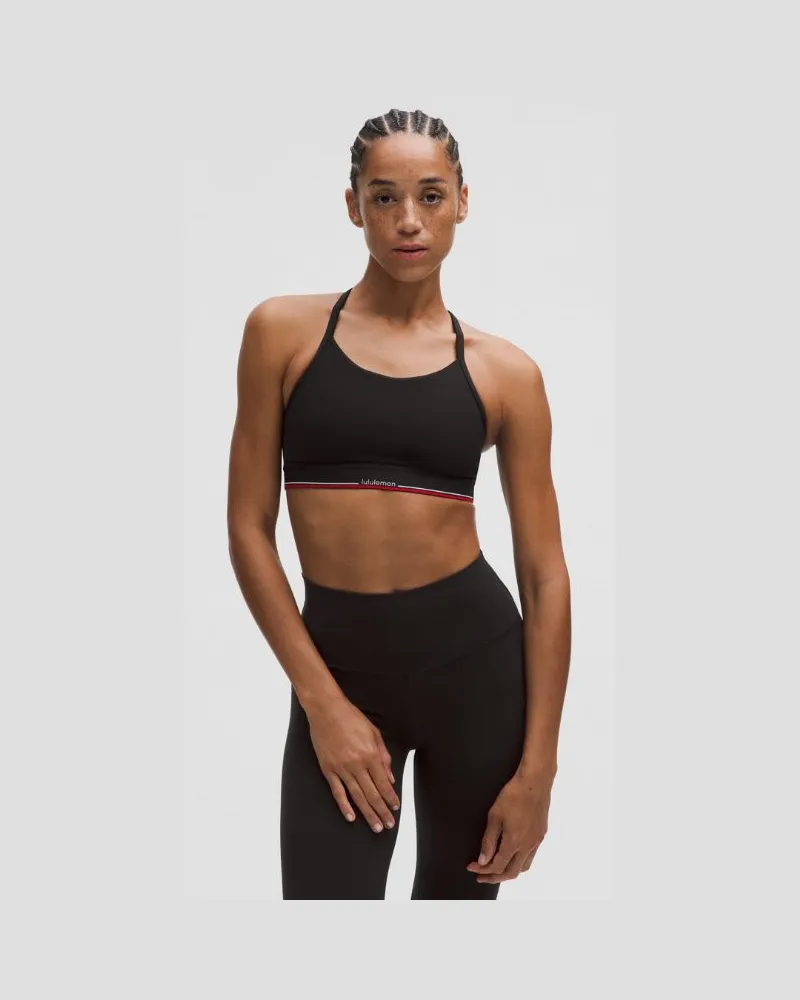 LULULEMON Flow Y BH mit mittlerem Halt und Logo B/C-Cups für Frauen – Größe in Black Black