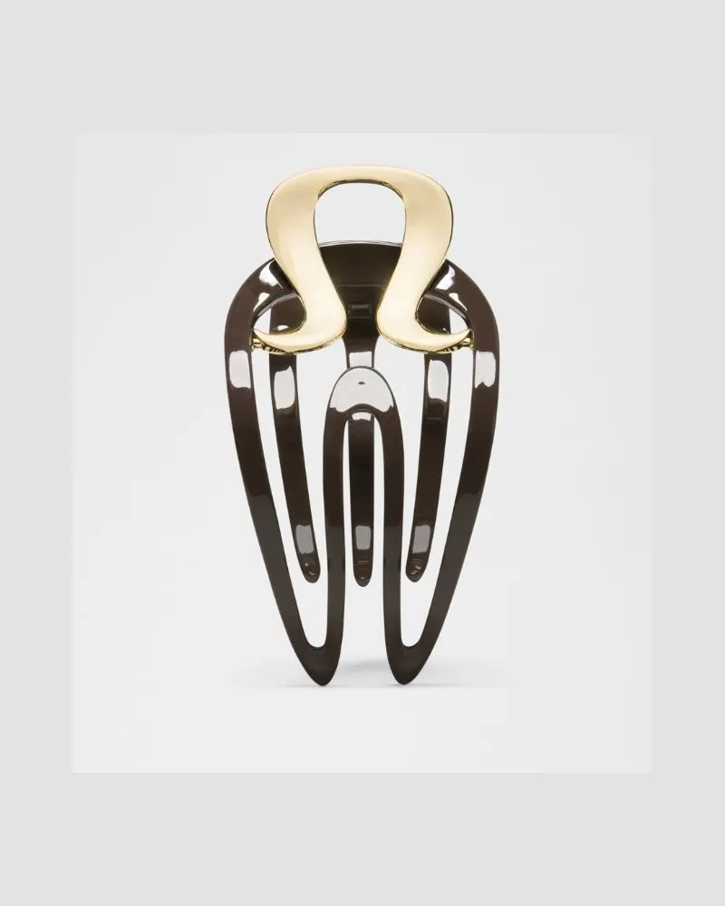 LULULEMON Yoga-Haarklammer im Krallendesign – Gold Walnut