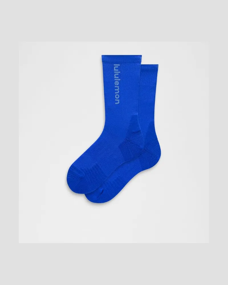 LULULEMON Power Stride Crew-Socken mit Polsterung im 3er-Pack Logo – Größe in Beach Ball Blue Beach