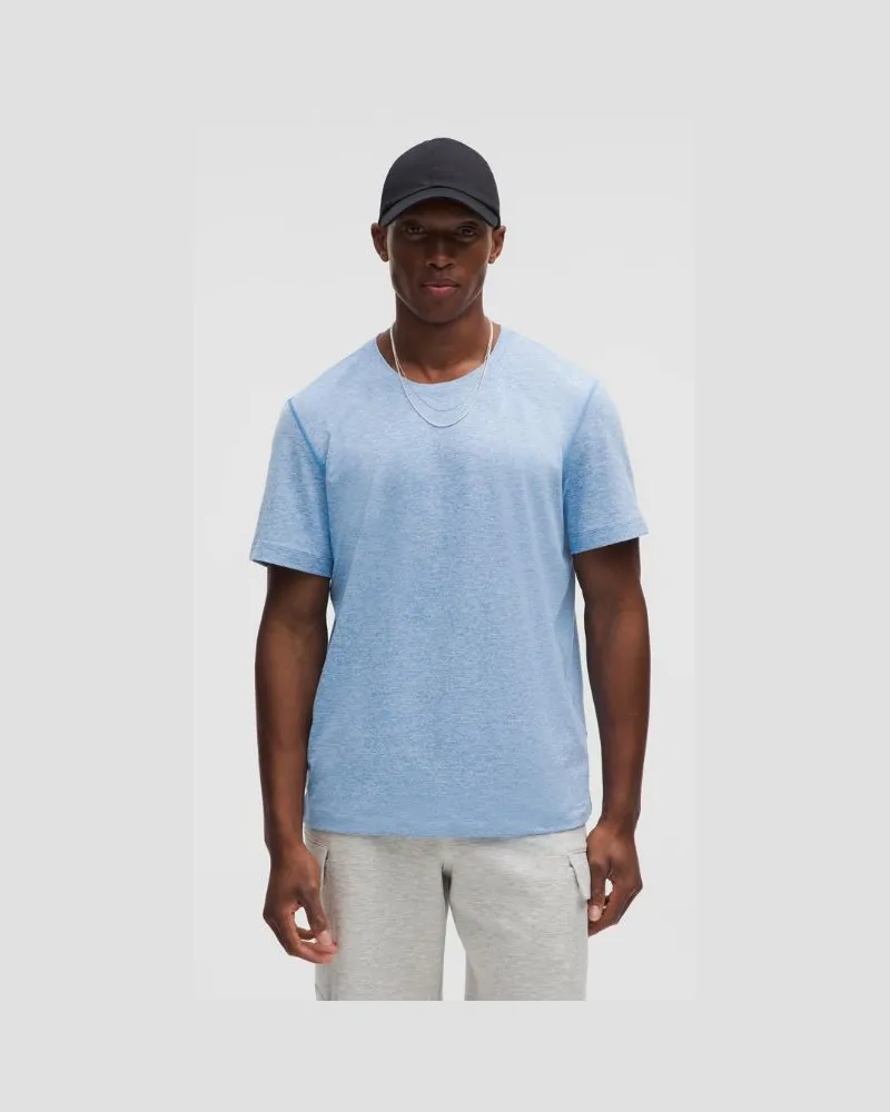 LULULEMON Soft Jersey Kurzarmshirt für Männer – Größe in Heathered Pool Party/Heathered Ocean Air Heathered