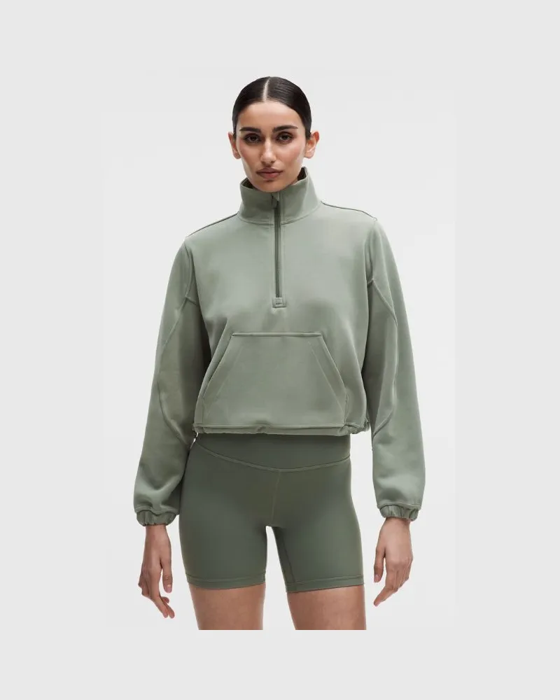 LULULEMON Gebürstetes Top aus Softstreme mit halblangem Reißverschluss für Frauen – Größe in Willow Leaf Willow