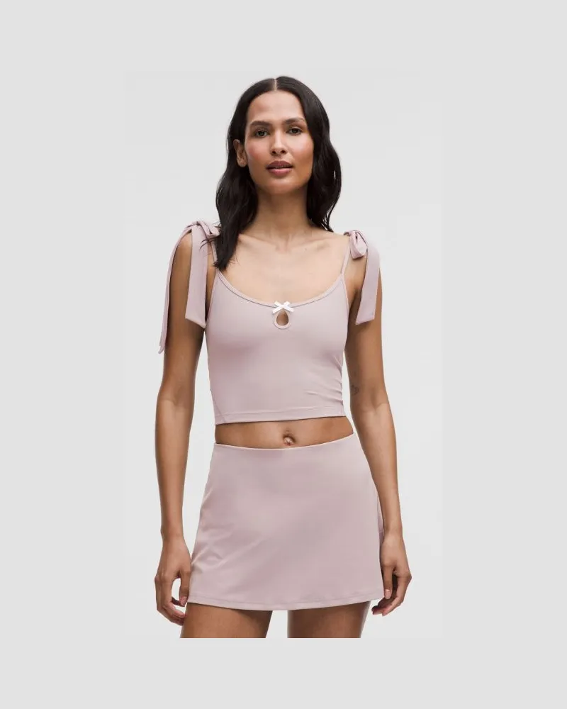 LULULEMON Der Look des Monats: Balletcore Nulu Tanktop mit Schleifendetail für Frauen – Größe in Mauve Grey Mauve