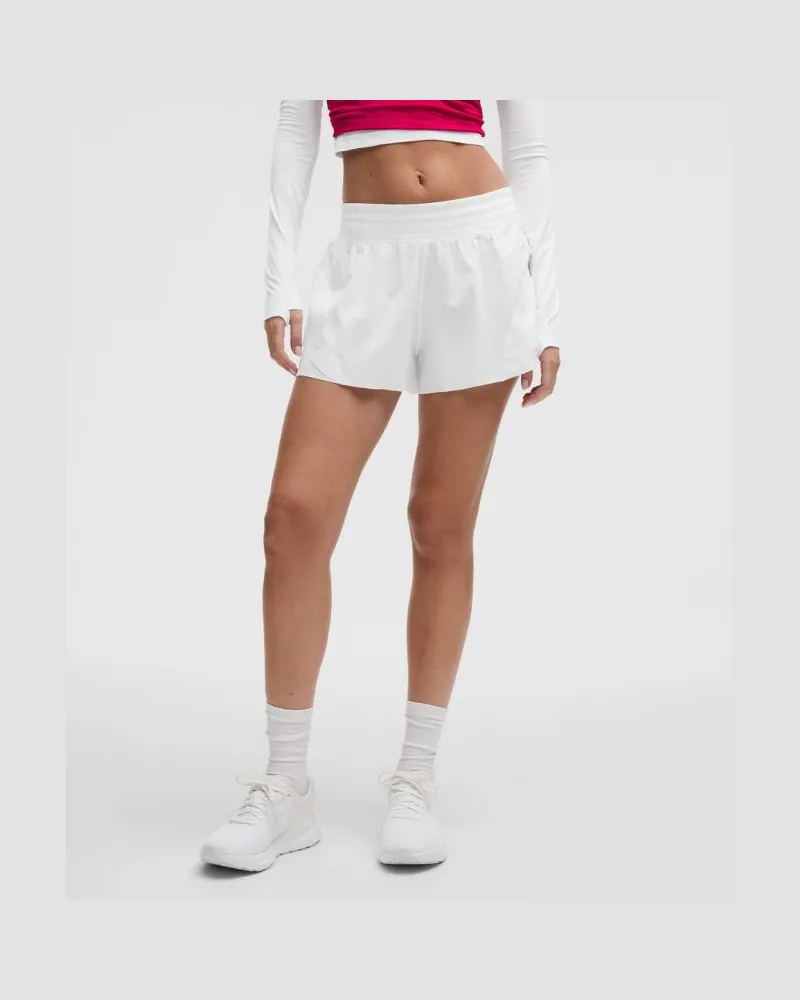 LULULEMON Shake It Out Lauf-Shorts mit hohem Bund für Frauen – 6 cm – Größe in White White