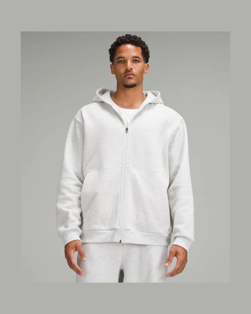 LULULEMON Steady State Hoodie mit Reißverschluss für Männer – Größe in Heathered Core Ultra Light Grey/White Heathered