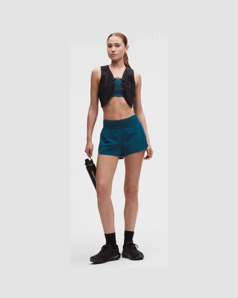 LULULEMON Fast and Free-Shorts mit mittelhohem Bund und Saumschlitz es Design für Frauen – 8 cm – Größe in Remixed Marine Remixed