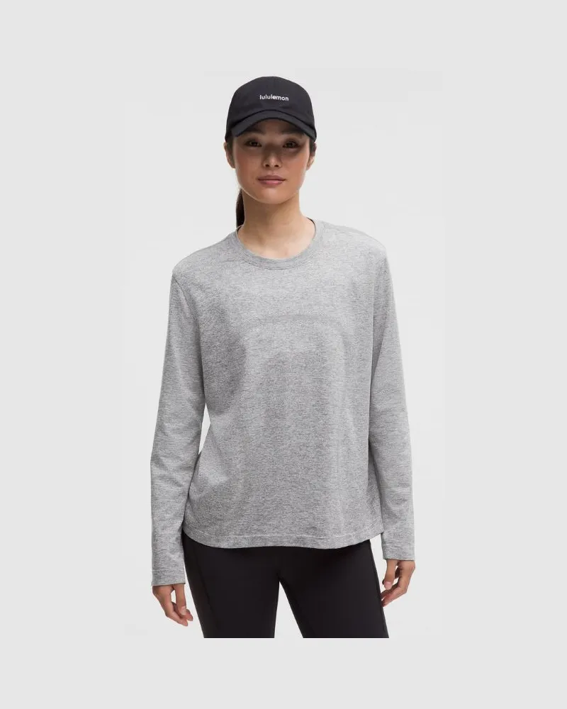 LULULEMON Swiftly Relaxed Langarmshirt e Passform für Frauen – Größe in Slate/White Slate