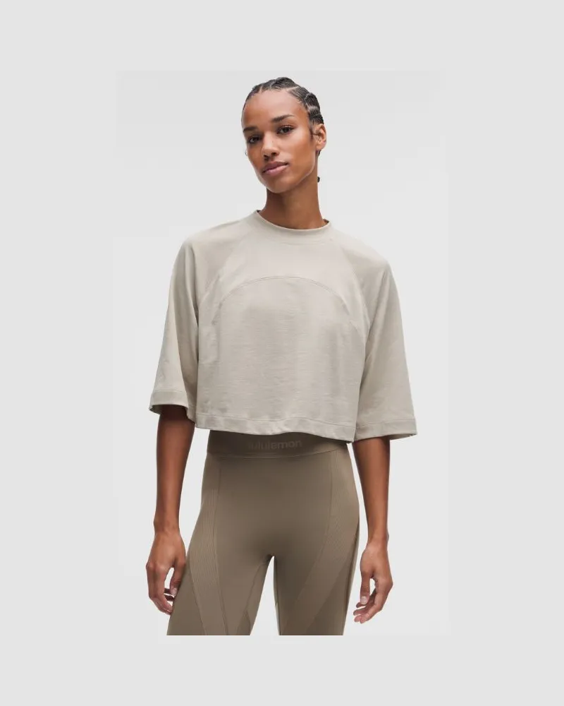 LULULEMON Trainings-T-Shirt aus Baumwollgemisch im Relaxed Fit für Frauen – Größe in Hailstone Grey Hailstone