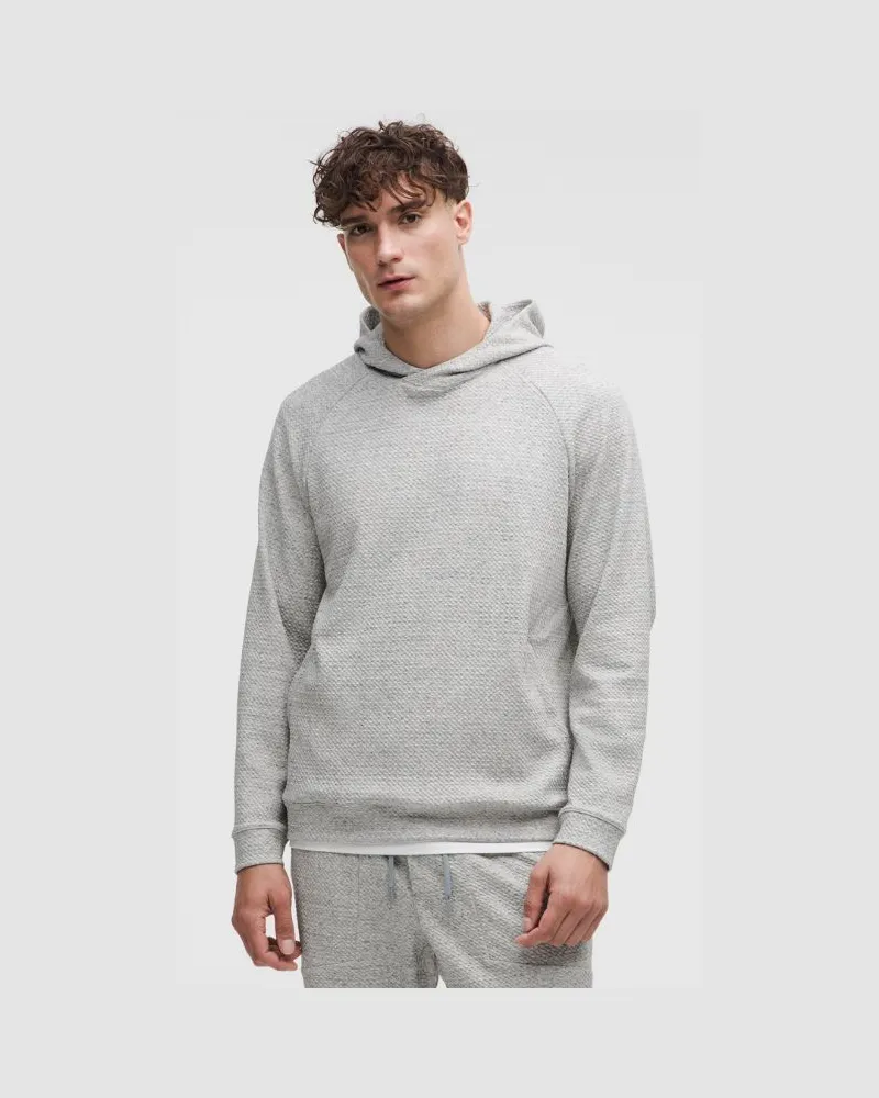 LULULEMON Strukturierter Hoodie aus doppelt gestrickter für Männer – Größe in Heathered Melody Light Grey/Black Heathered