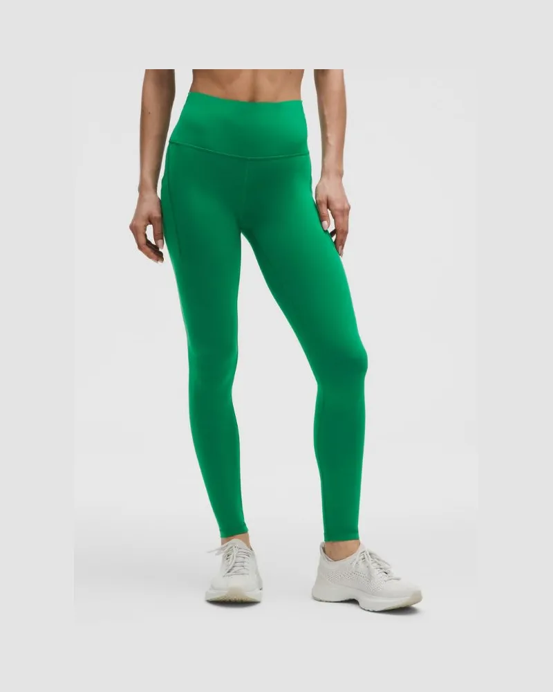 LULULEMON Wunder Train Leggings mit hohem Bund und Taschen für Frauen – 71 cm – Größe in Raceway Green Raceway