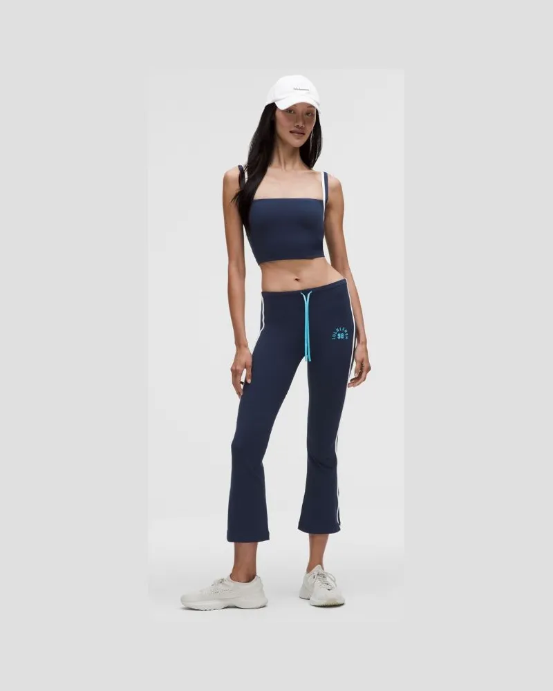 LULULEMON Nulu Hose mit ausgestelltem Bein und sportlichem Besatz für Frauen – Größe in Club Blue/White Club