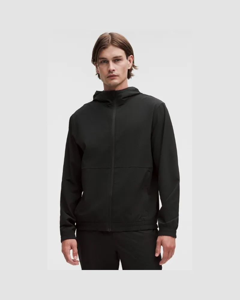 LULULEMON License to Train strukturierter Hoodie mit Reißverschluss für Männer – Größe in Schwarz Schwarz