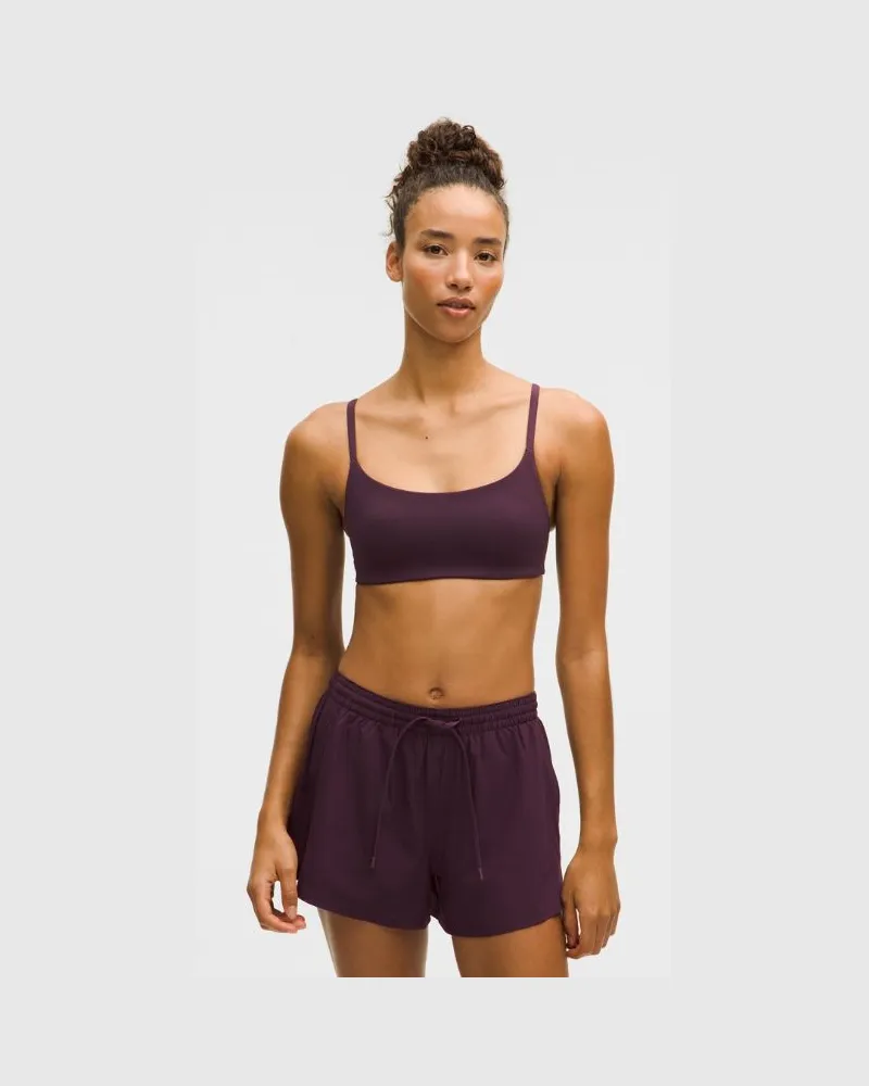 LULULEMON Wunder Train BH mit Racerback-Trägern Leichter Halt A/B-Cups für Frauen – Größe in Black Plum Black
