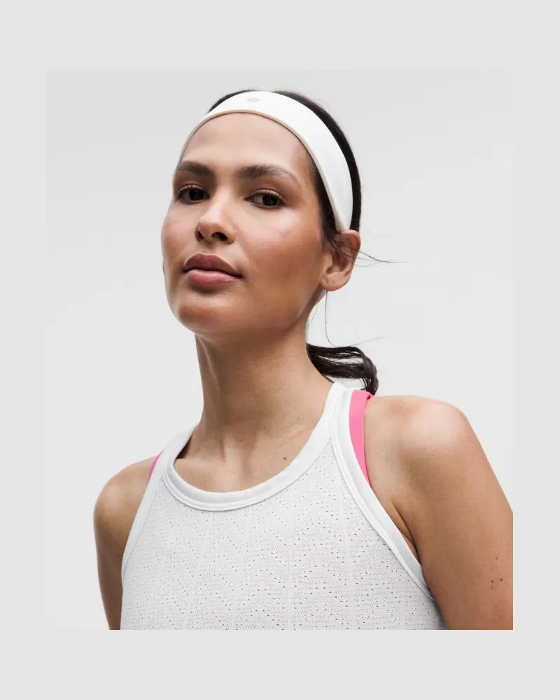 LULULEMON Swiftly Pointelle Crop-Tanktop mit Racerback für Frauen – Größe in Herringbone Dot White Herringbone