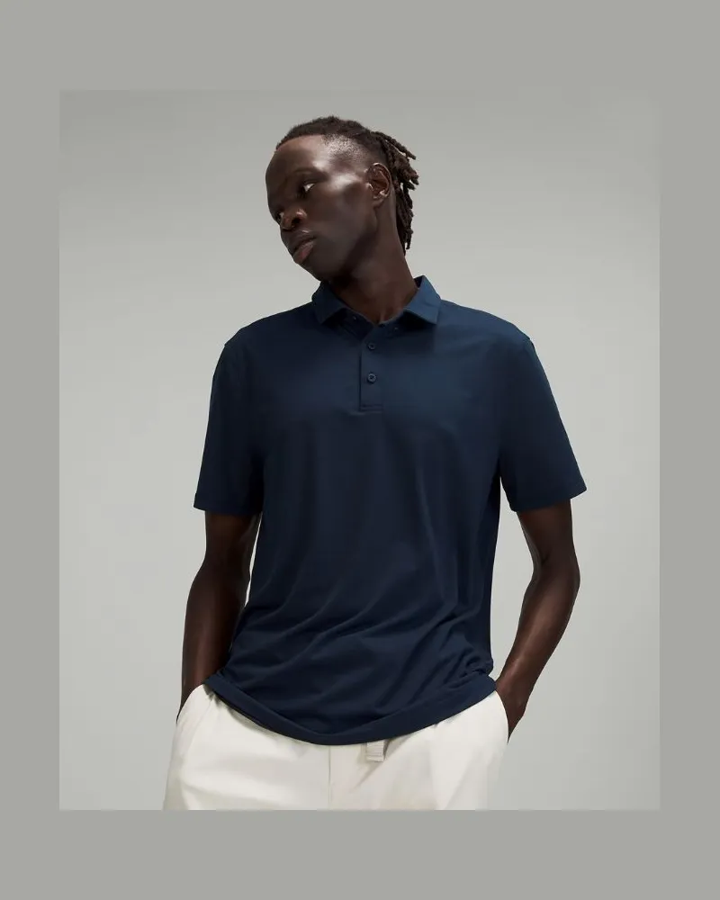 LULULEMON Evolution Kurzarm-Poloshirt für Männer – Größe in Nautical Navy Nautical
