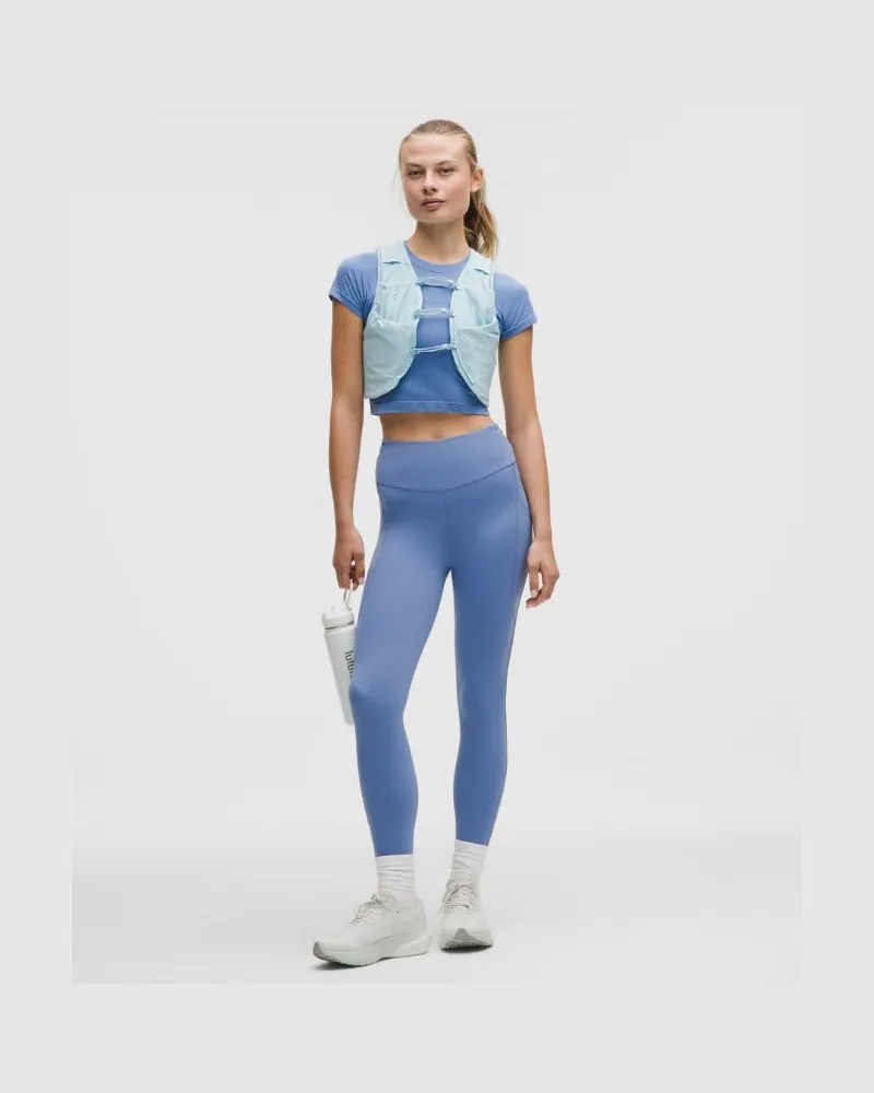 LULULEMON Fast and Free Leggings mit hohem Bund 5 Taschen für Frauen – 64 cm – Größe in Prep Blue Prep