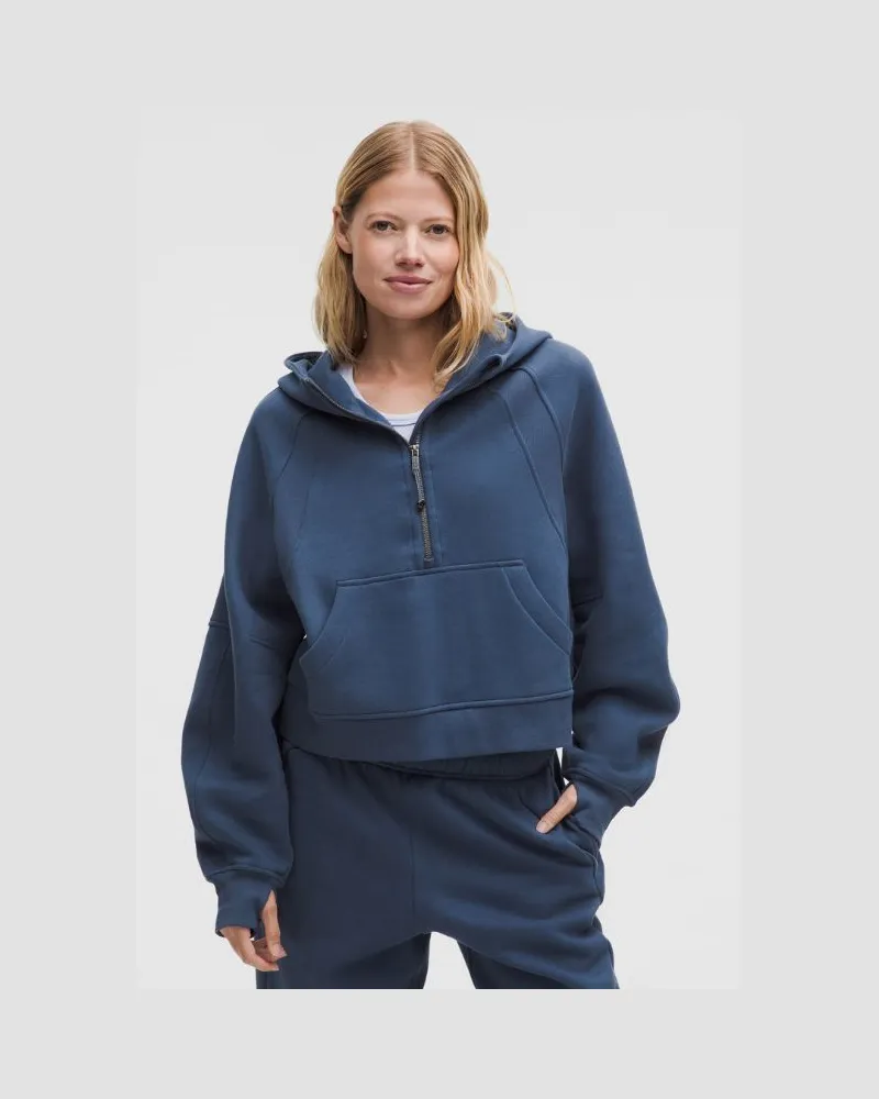 LULULEMON Scuba Oversized-Hoodie mit halblangem Reißverschluss für Frauen – Größe in Blue Twill Blue